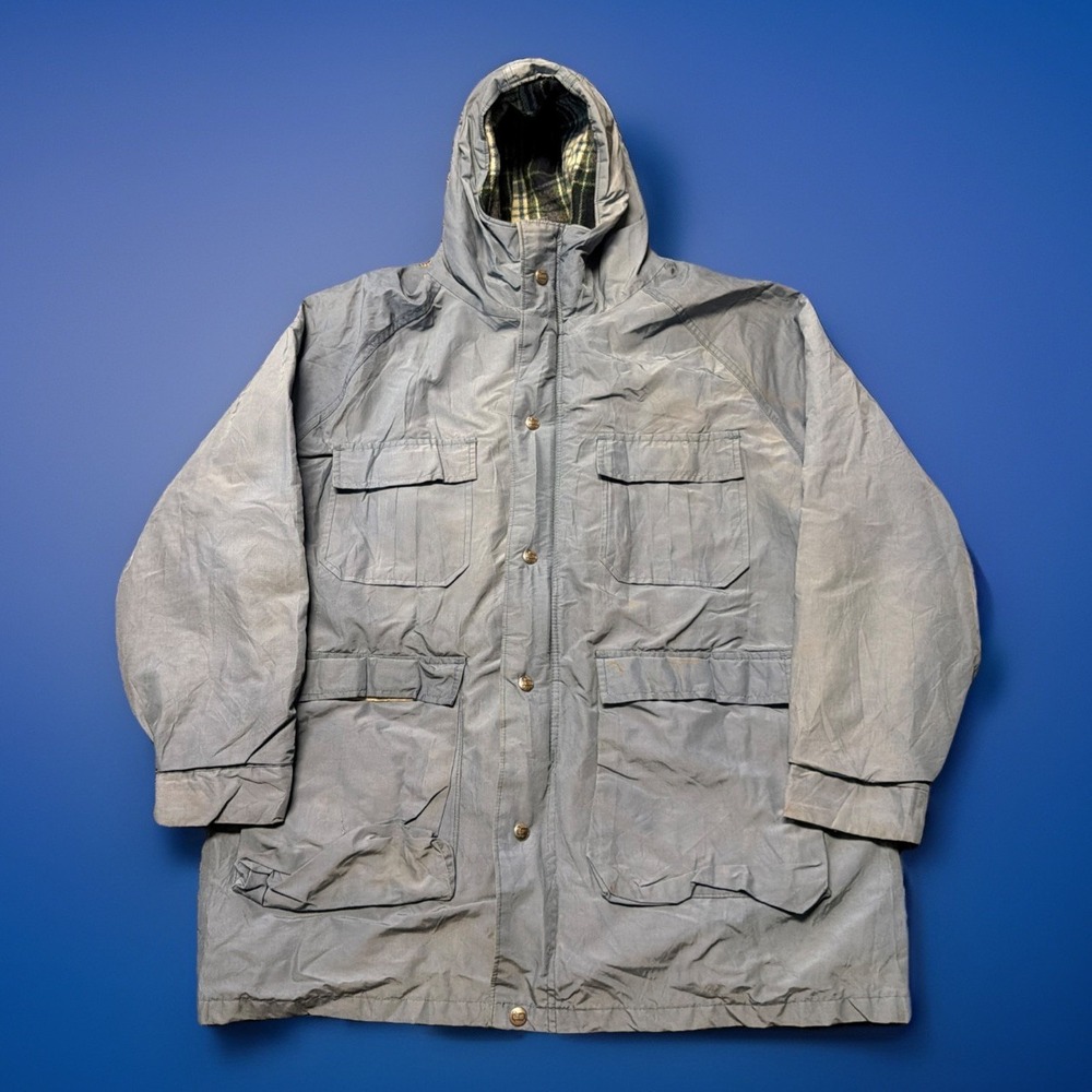 VTG 60s Woolrich Mountain Parka Mens L Blue Wool Lined Chore Barn Coat USA - Picture 2 of 11